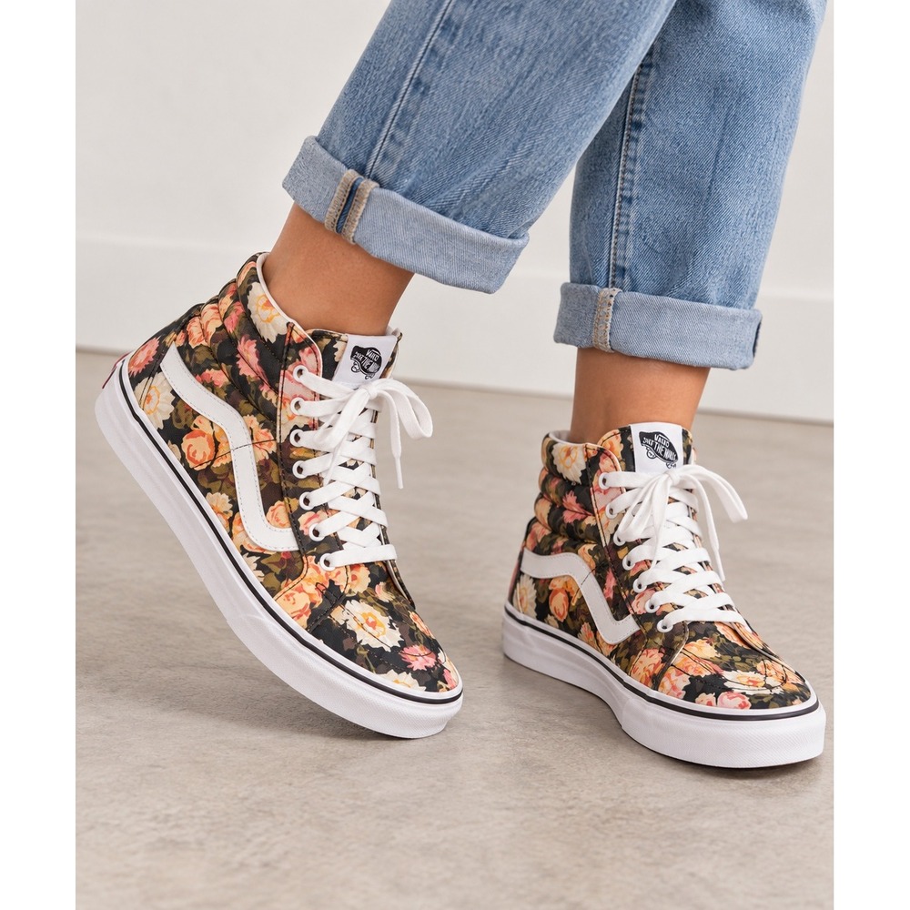 Vans Sk8-Hi Floral Rose Sneakers Womens 10 Cottagecore Grunge High Top 721356